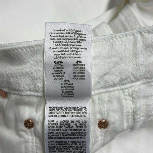 Mother The Roller Fray Fairest Of Them All Wide Leg White Denim Jeans Sz 26 NWT - Picture 14 of 15